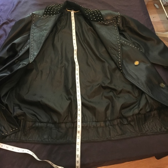leather gucci jacket 80s